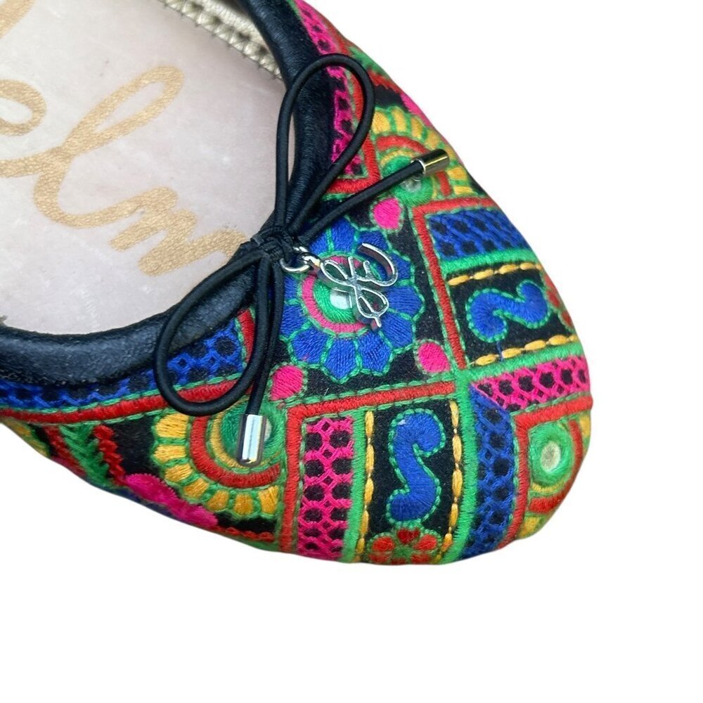 Sam Edelman Felicia Embroidered Patchwork Ballet Flats Size 17